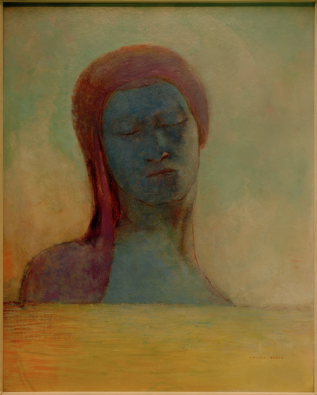 Lukkede øjne af Odilon Redon
