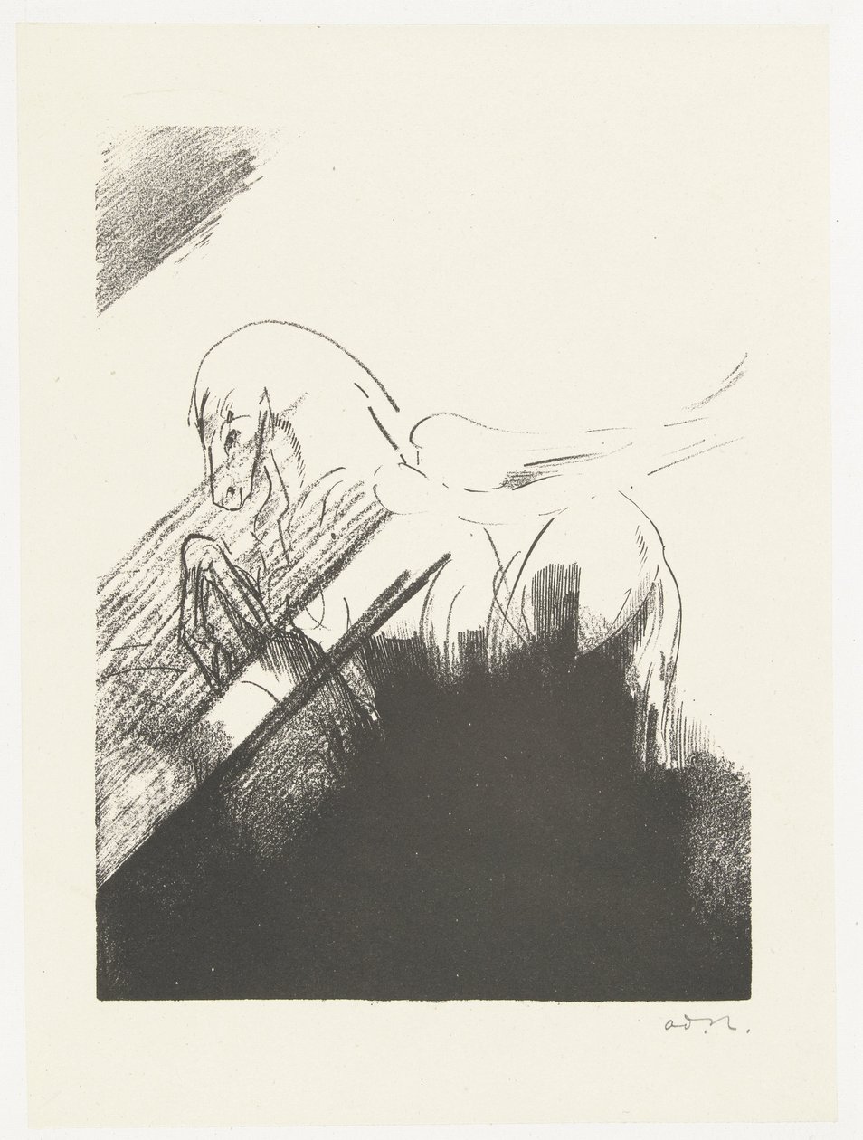 bevinget hest Cheval aile af Odilon Redon