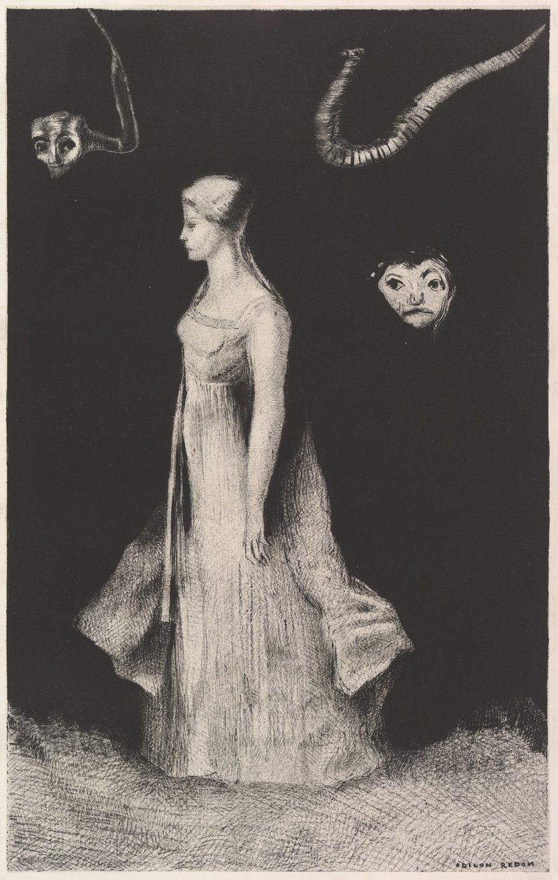 Spøgende, 1893-94. af Odilon Redon