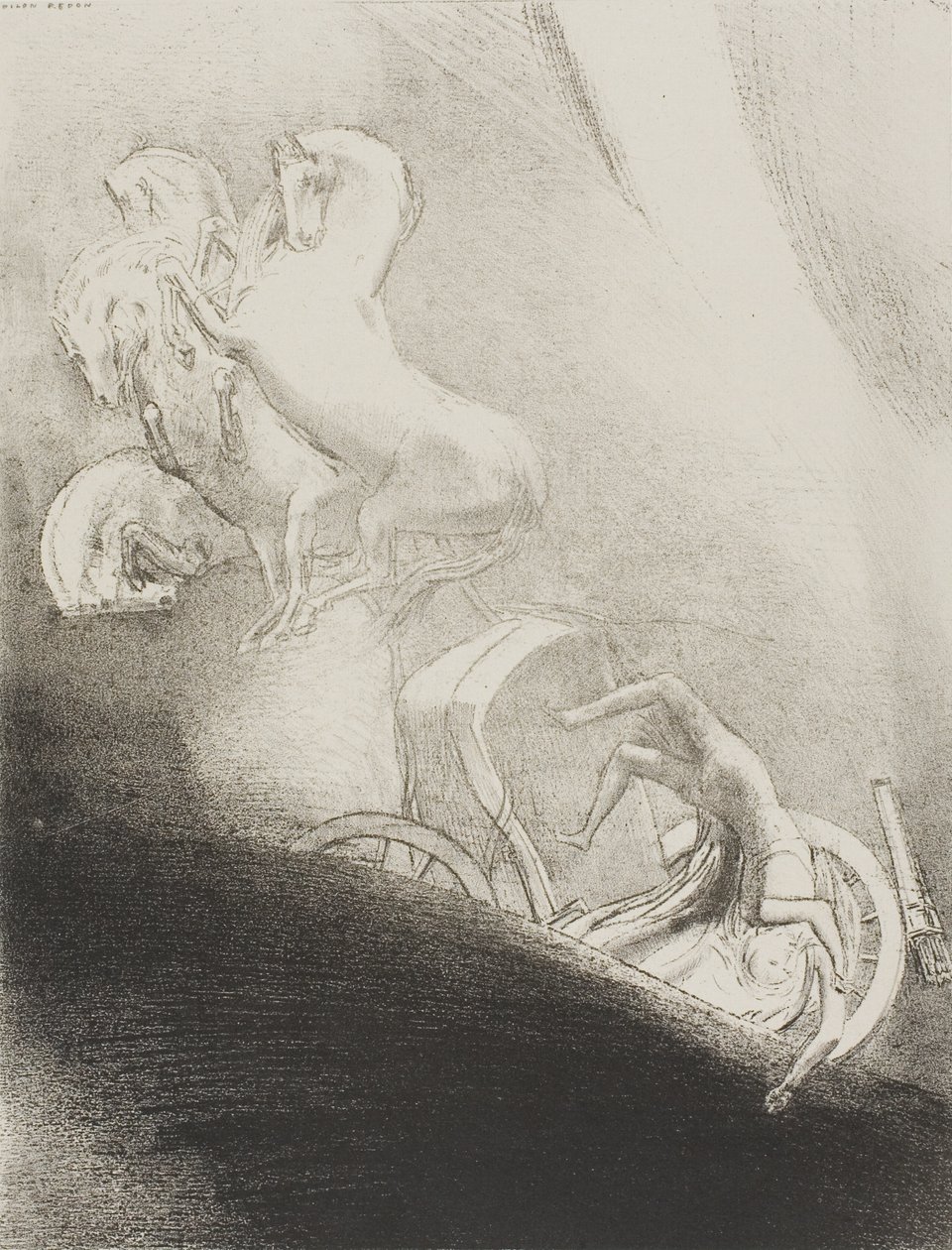 He Falls Head Foremost Into the Abyss, plade 17 af 24 af Odilon Redon