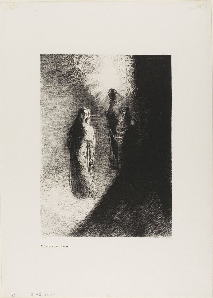 Han rejser bronzeurnen, plade 4 af 10 af Odilon Redon