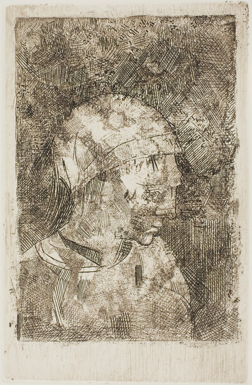 Hovedet af en ung pige (forfatterens titel) af Odilon Redon