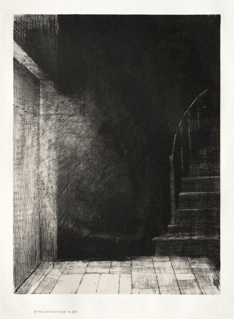 Jeg så et lysglimt, stort og blegt af Odilon Redon