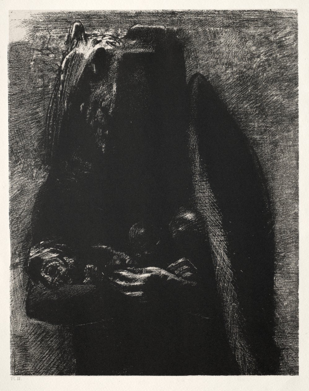 Det er Djævelen, der bærer de syv dødssynder under sine to vinger af Odilon Redon