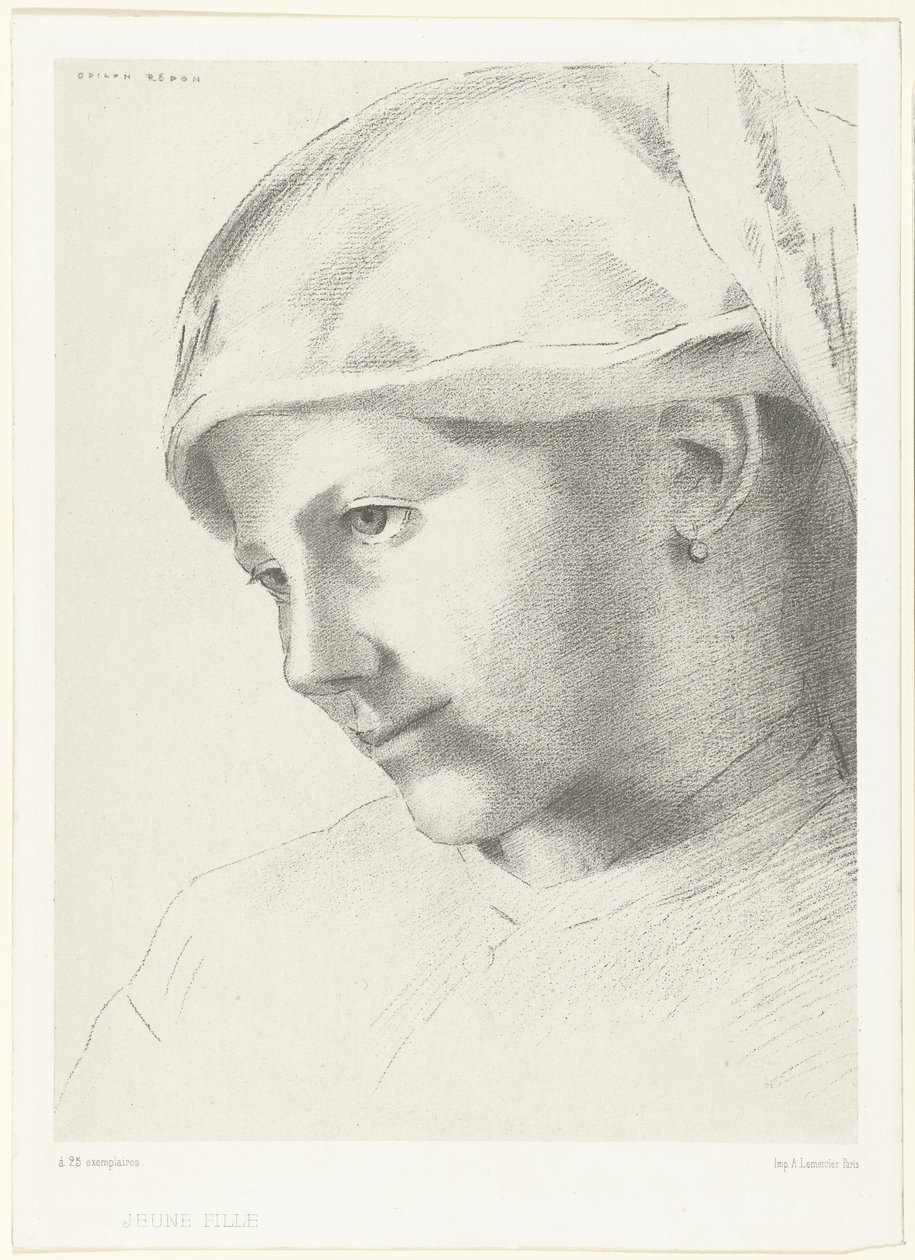 Ung pige Ung pige (titel på objekt) af Odilon Redon