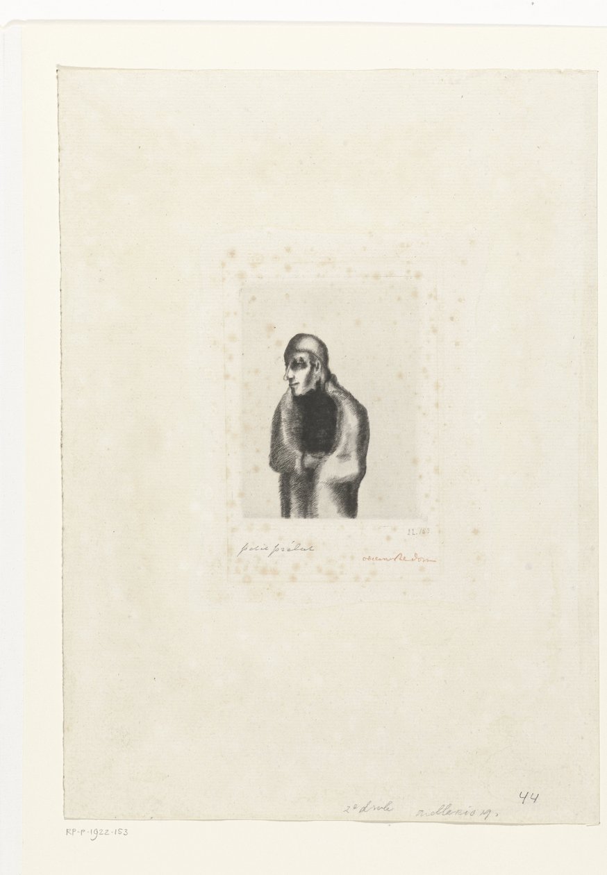 Kleine prælaat Lille prælat (titel på objekt) af Odilon Redon