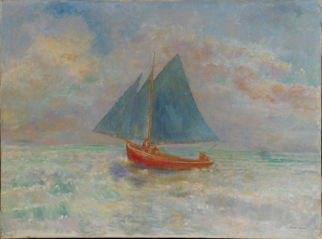 Le Bateau rouge Den røde båd, ca. 1910. af Odilon Redon