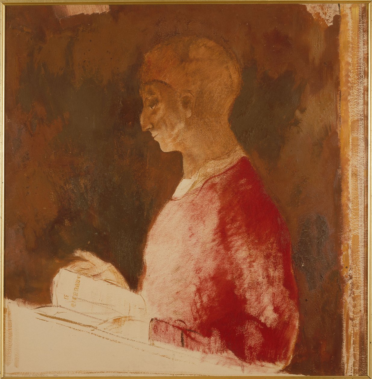 Der Graveur (Büste eines Mannes) af Odilon Redon