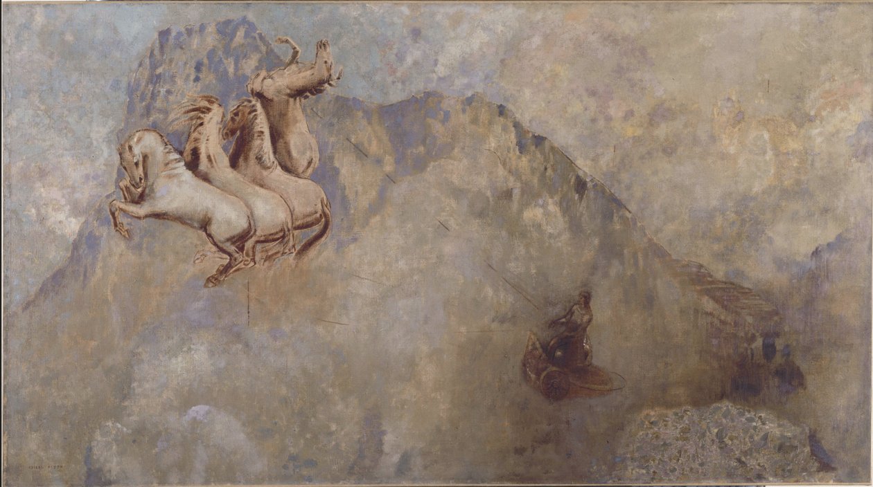 The Chariot of the Sun, ca. 1910 (olie på lærred) af Odilon Redon