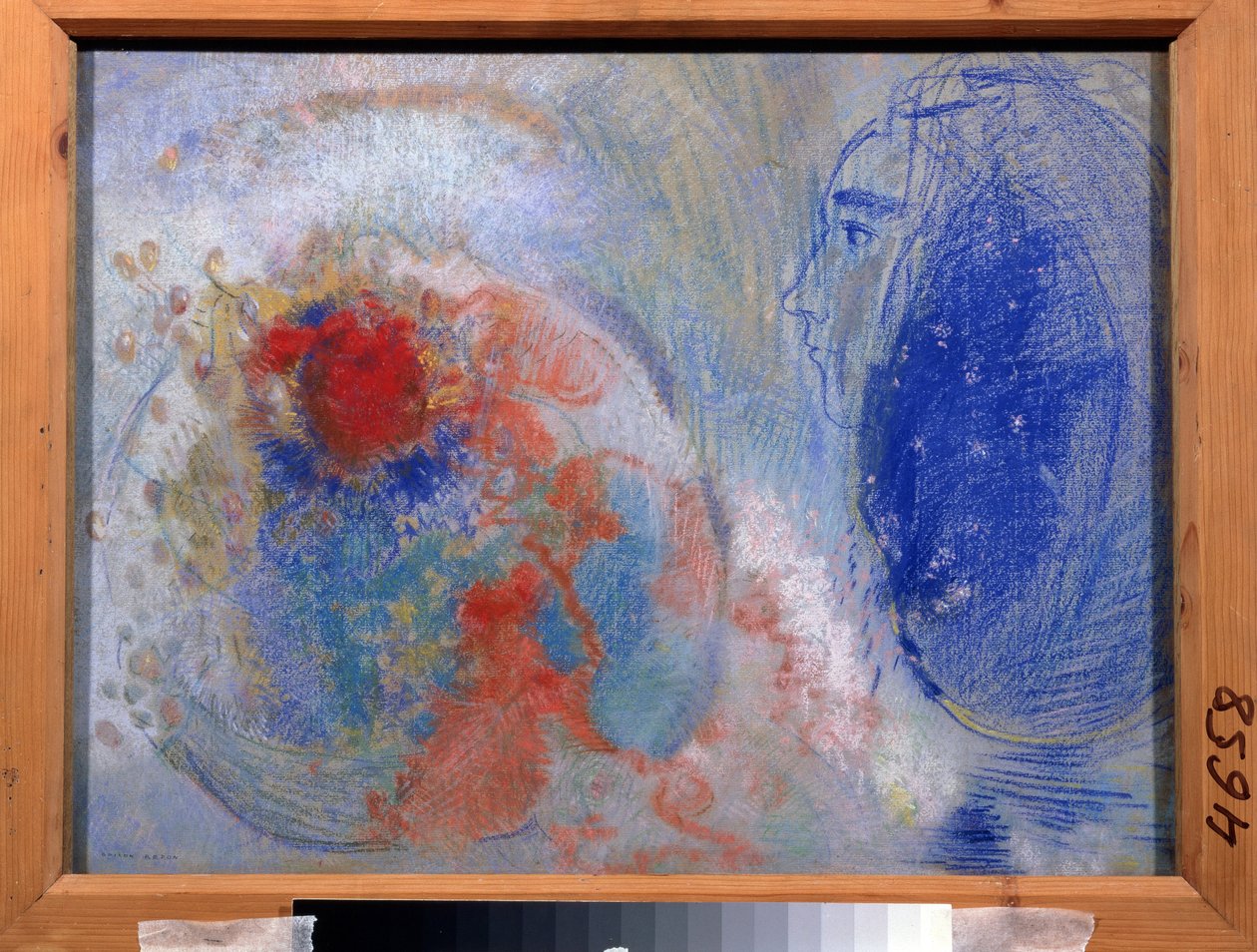 ""Le jour et la nuit"" (Nat og dag) Allegori om lys og mørke. Pastelmaleri af Odilon Redon (1840-1916). Symbolik. 1908-1911 Mål 47x61 cm Pushkin Museum, Moskva af Odilon Redon