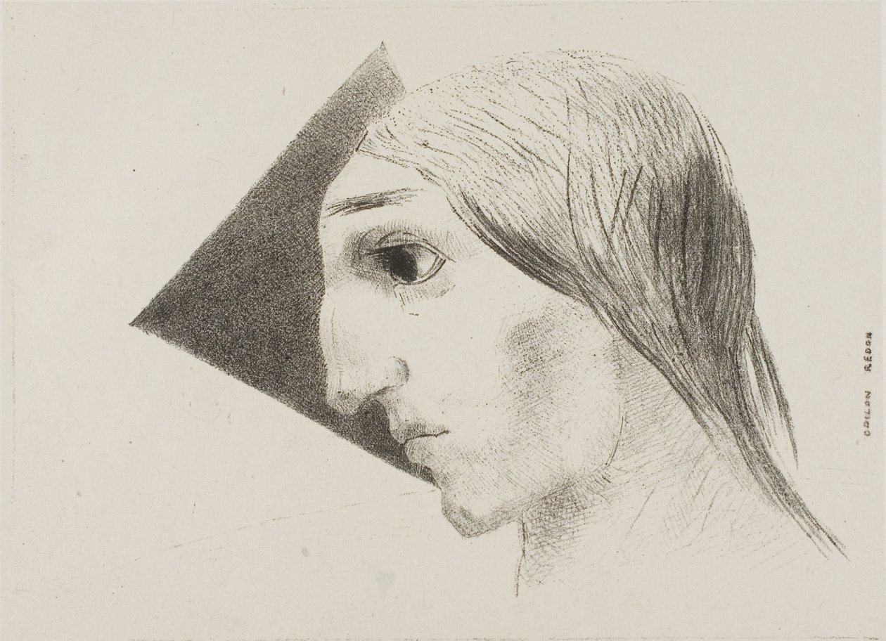 Madness, tallerken seks fra To Edgar Poe af Odilon Redon