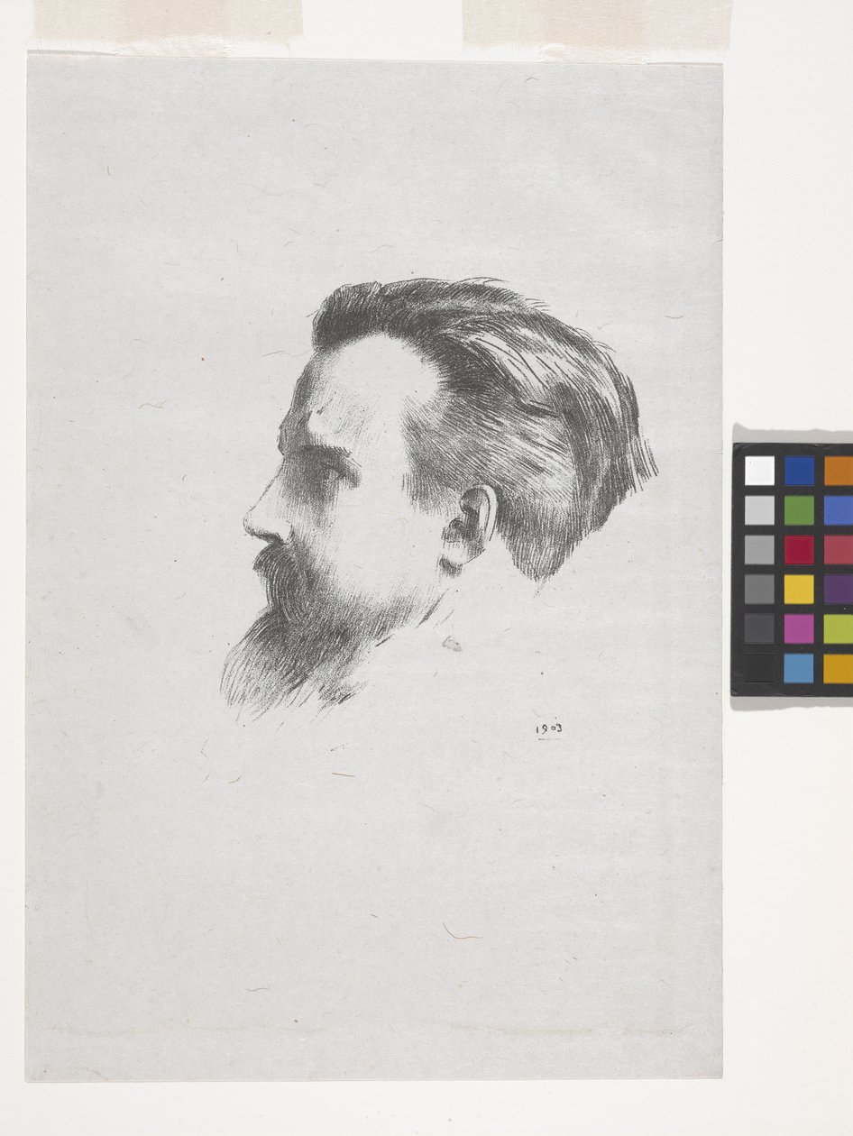 Maurice Denis (litografi på kinesisk volant papir) af Odilon Redon