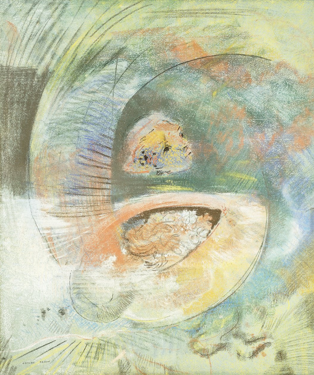 Monster ubåd; Undervandsmonster, ca. 1900 af Odilon Redon