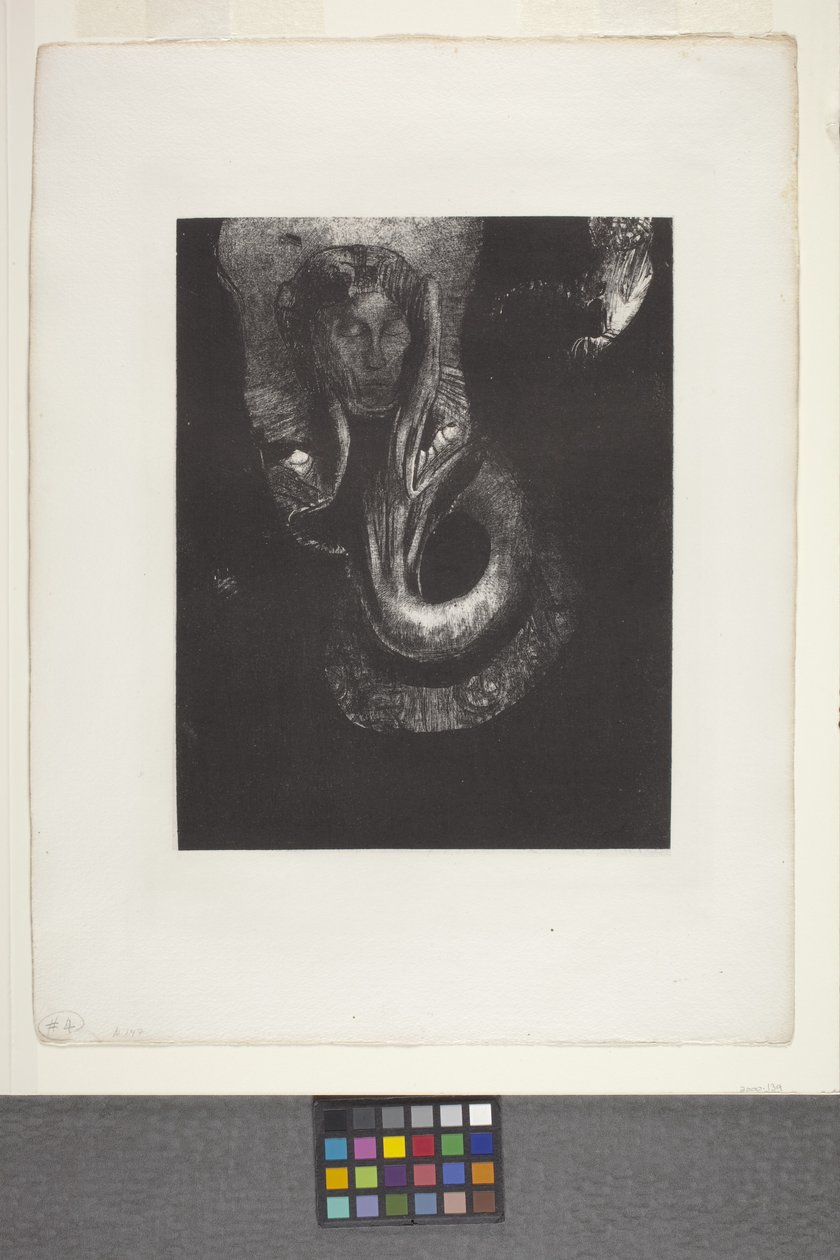 Oannès: "I, The First Consciousness Of Chaos..." (litografi på kinesisk applikationspapir) af Odilon Redon