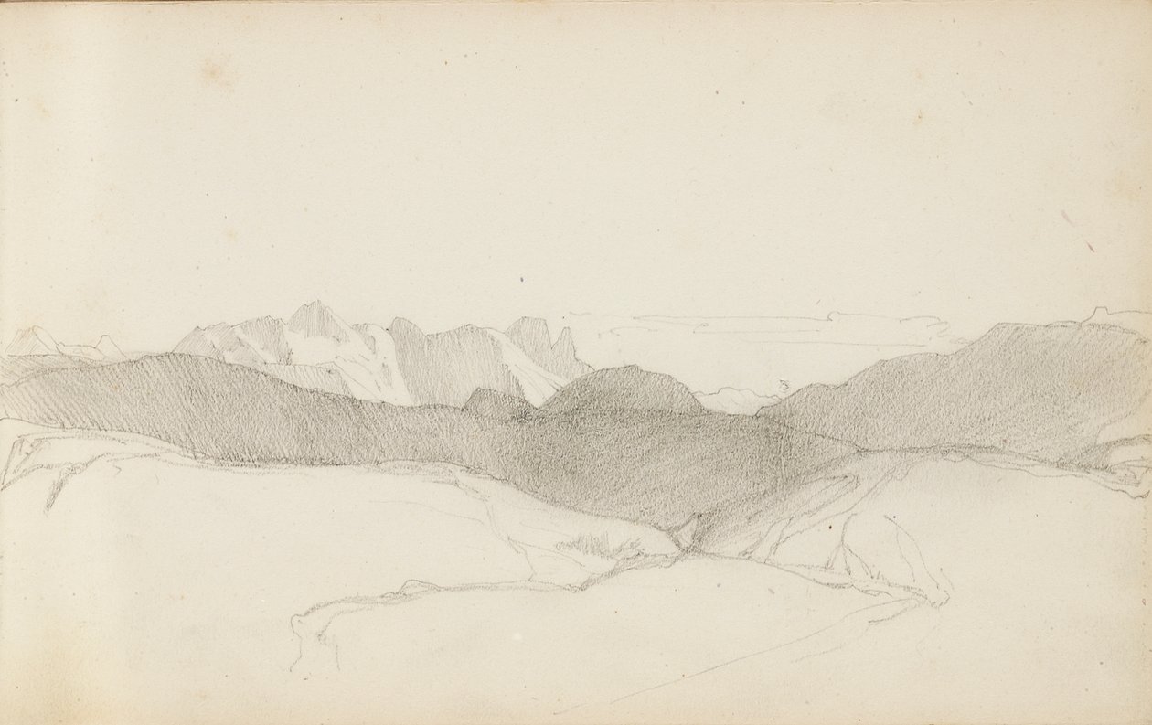 Side fra en skitsebog, "Baskerlandet", 1862-63 af Odilon Redon