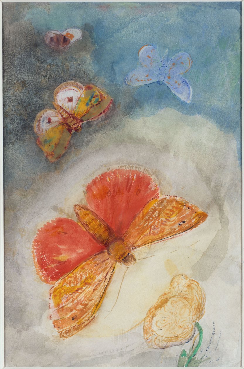 Sommerfugle og blomst af Odilon Redon