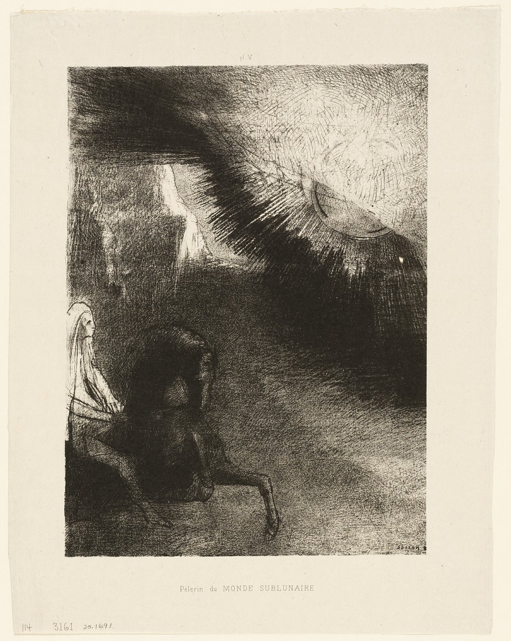 Pilgrim of the Sublunary World, plade 5 af 6 af Odilon Redon