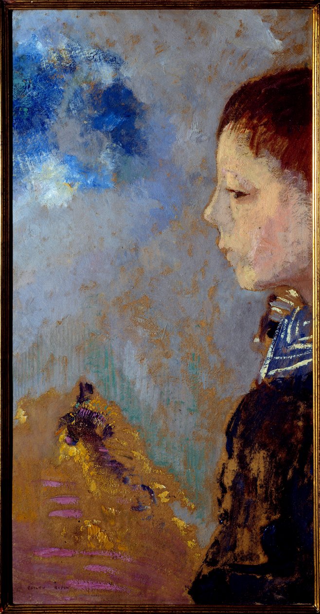 Portræt af Ari Redon (1889-1972) på marinepasset (søn af kunstneren). Maleri af Odilon Redon (1840-1916) af Odilon Redon
