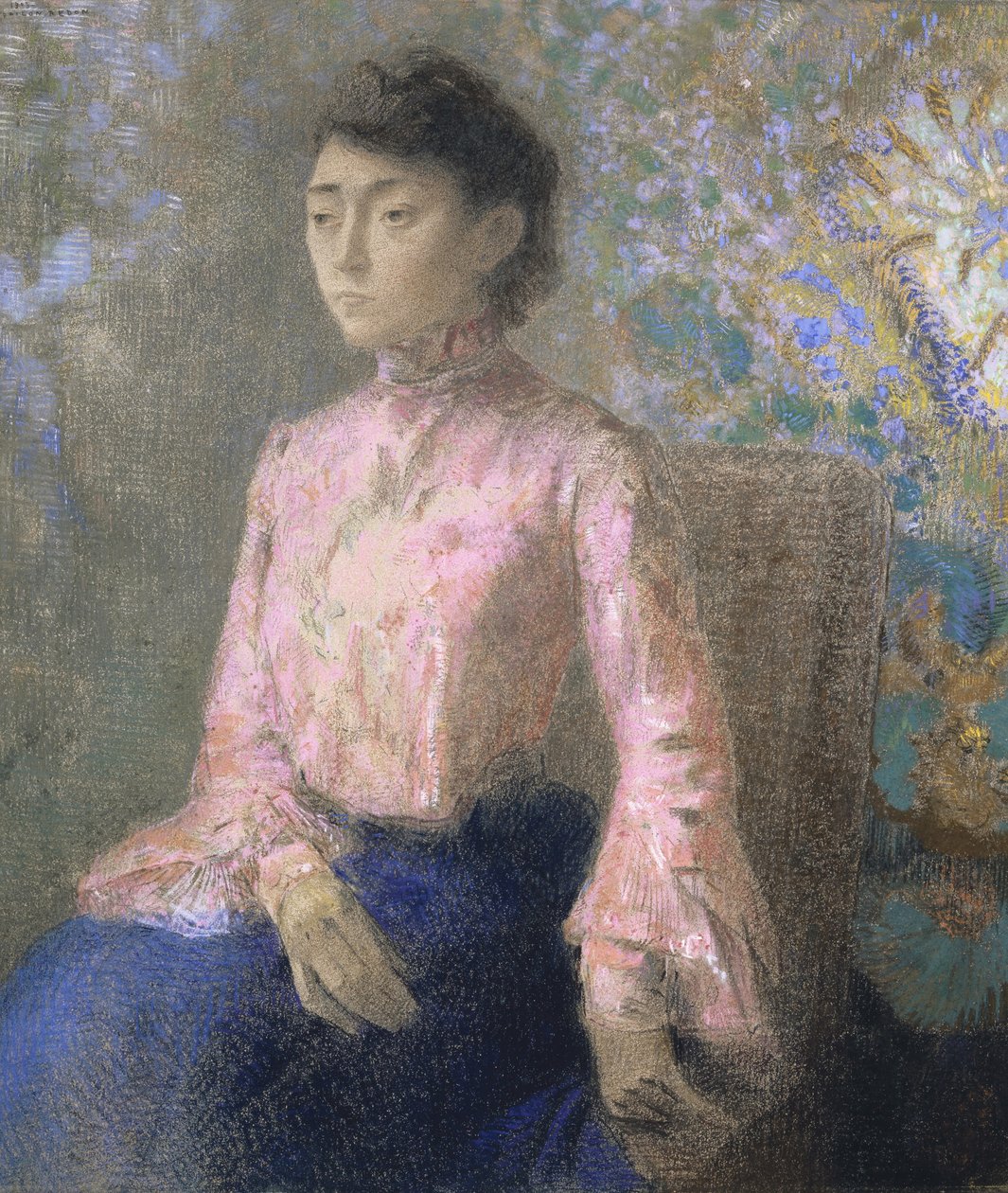Portræt af frøken Jeanne Chaîne, 1903 af Odilon Redon
