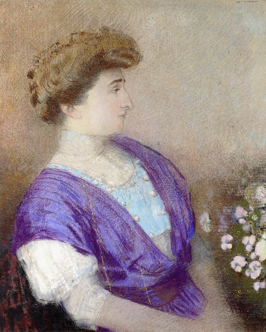 Portræt af Marquise de Gonet, 1907 af Odilon Redon
