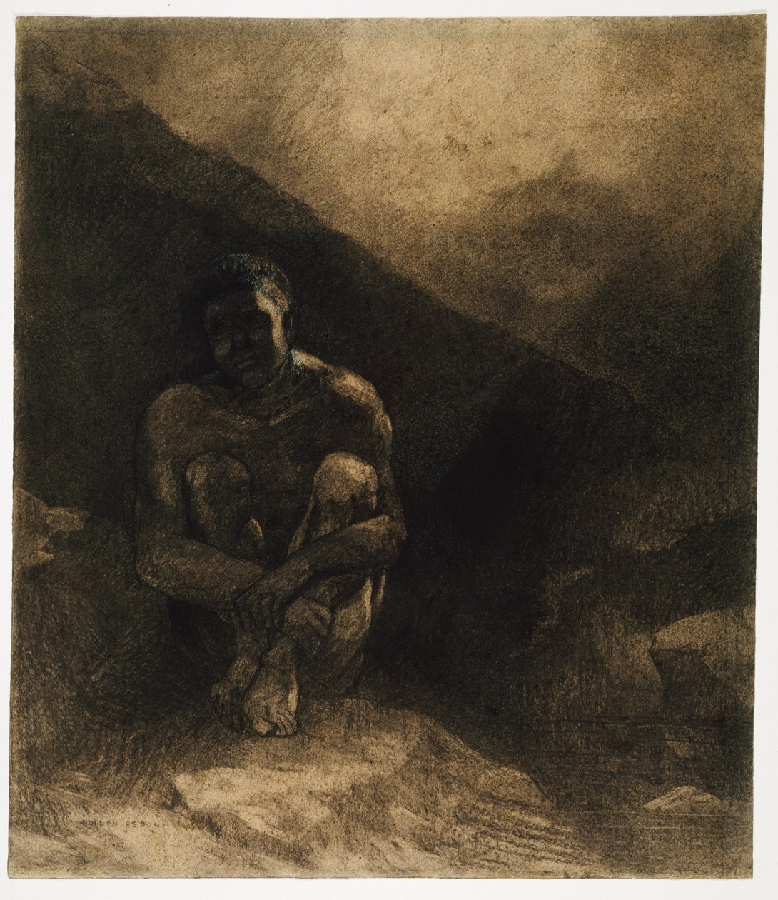 Det primitive menneske af Odilon Redon