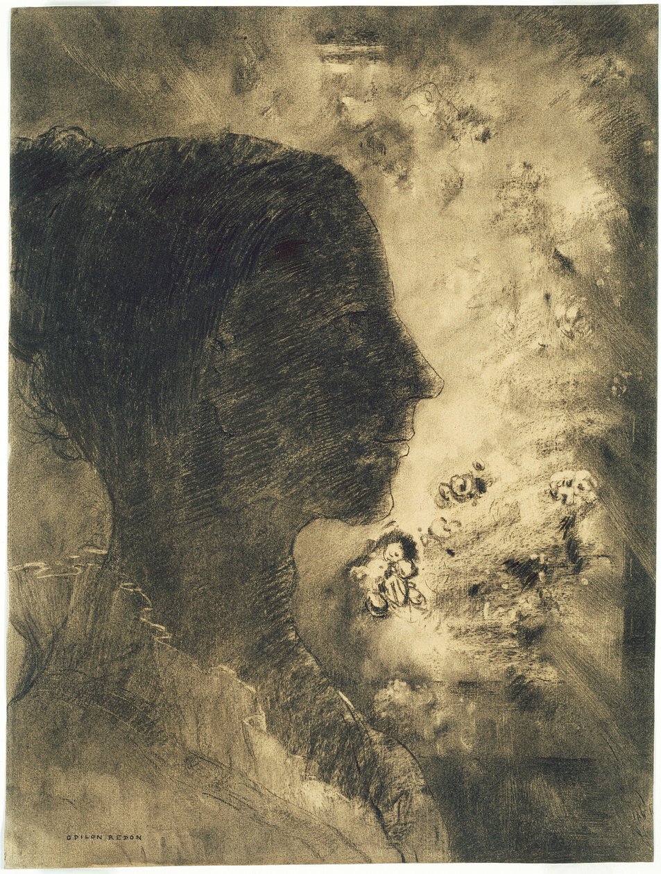 Profil af Shadow af Odilon Redon