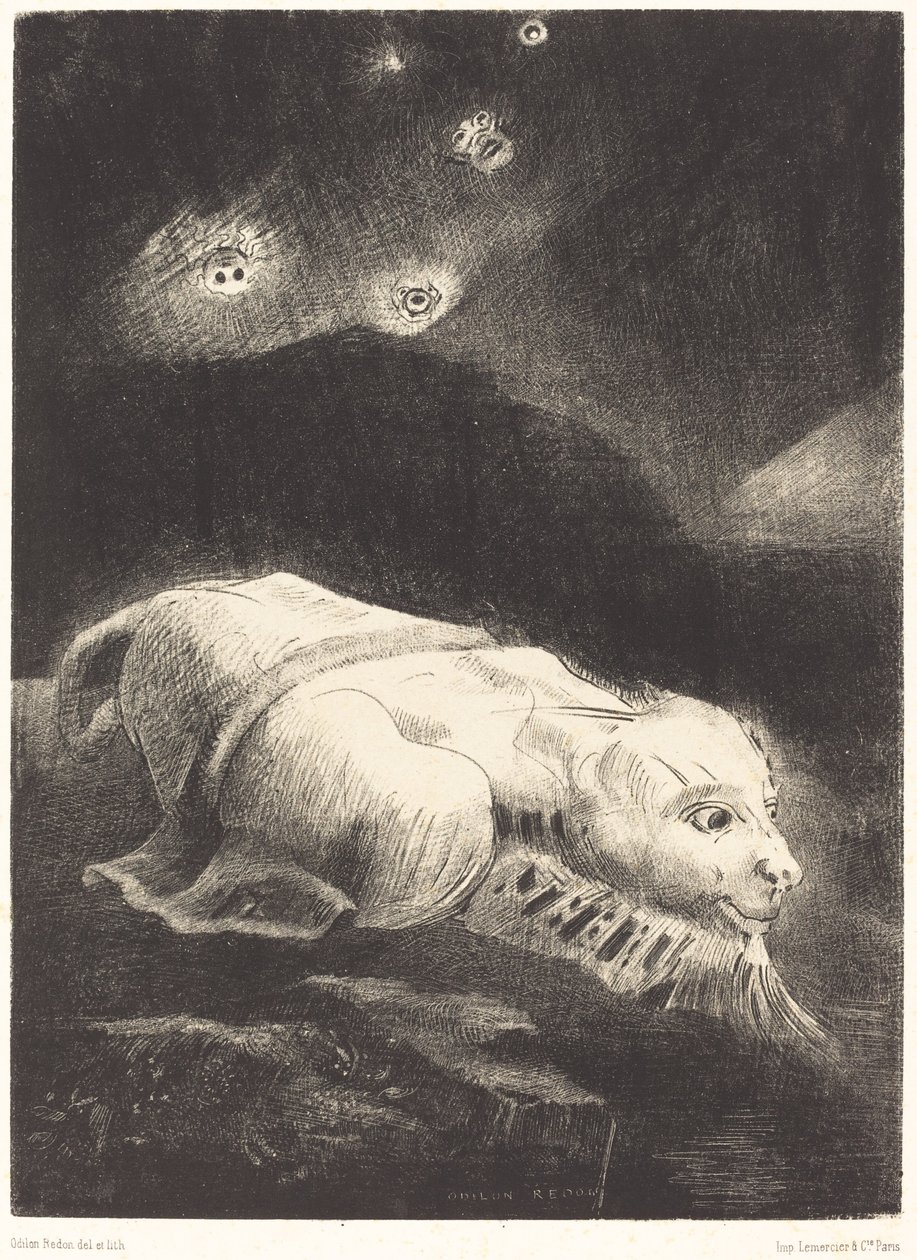 Da livet vågnede i dybet af dunkel materie af Odilon Redon