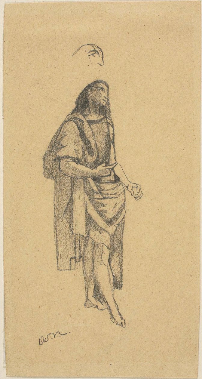 Johannes Døberen, med skitse af hovedet af Odilon Redon