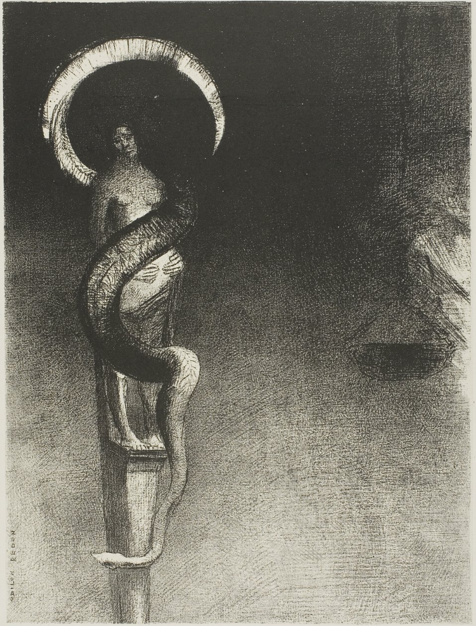 Slange-Halo af Odilon Redon