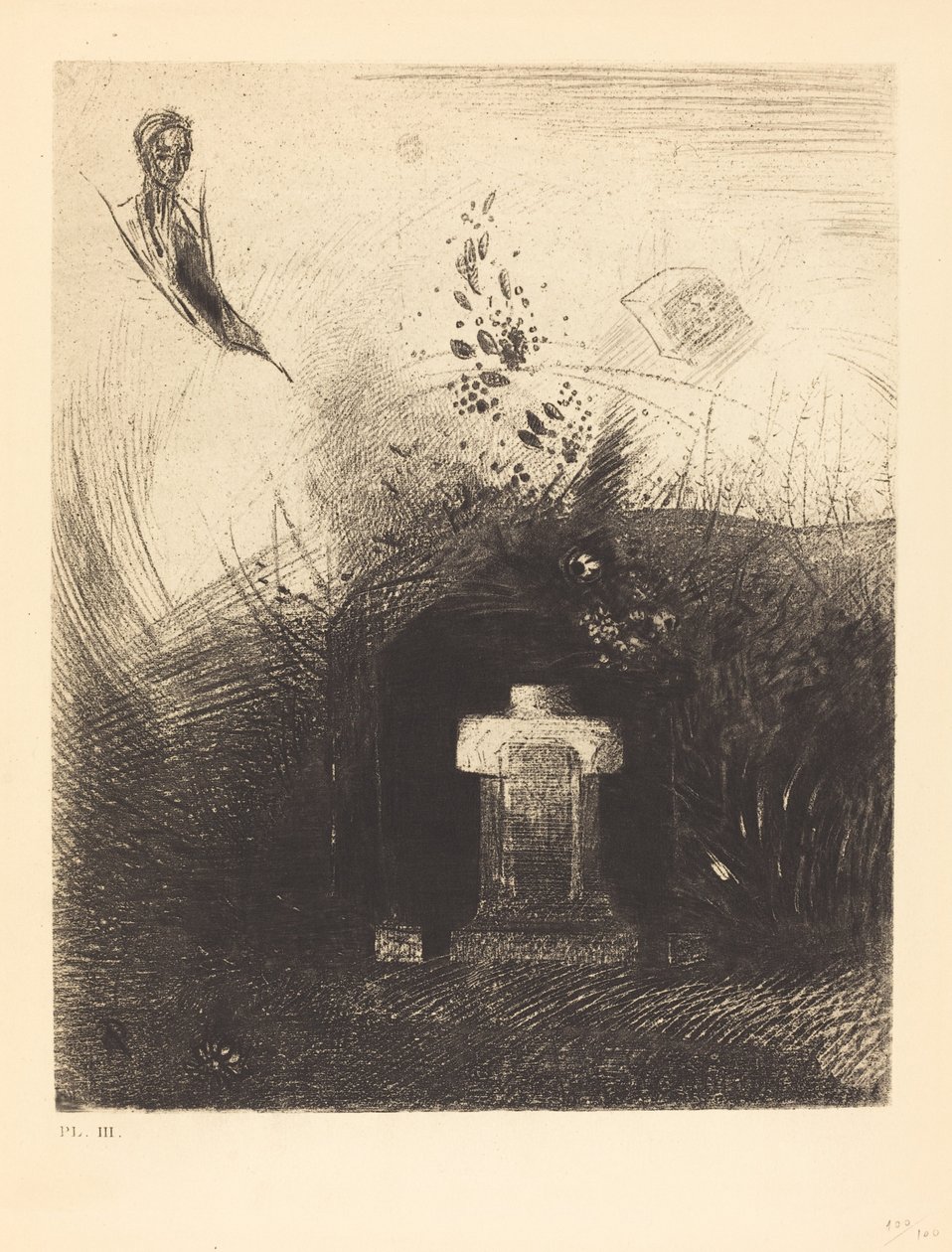 Hvis på en tæt mørk nat en god kristen, af næstekærlighed, bag en gammel ruin, begraver din buede krop af Odilon Redon