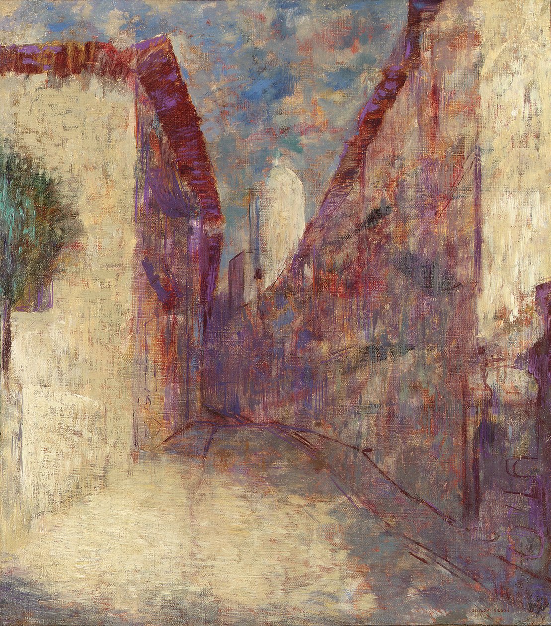 Gade i Fontarabie (olie på lærred) af Odilon Redon