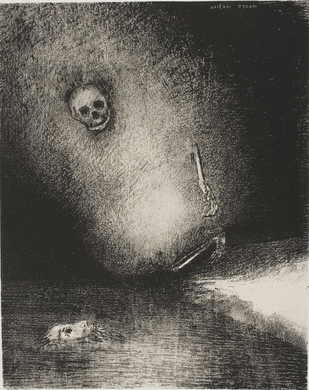 Drømmen er endt i døden, fra The Juror af Odilon Redon