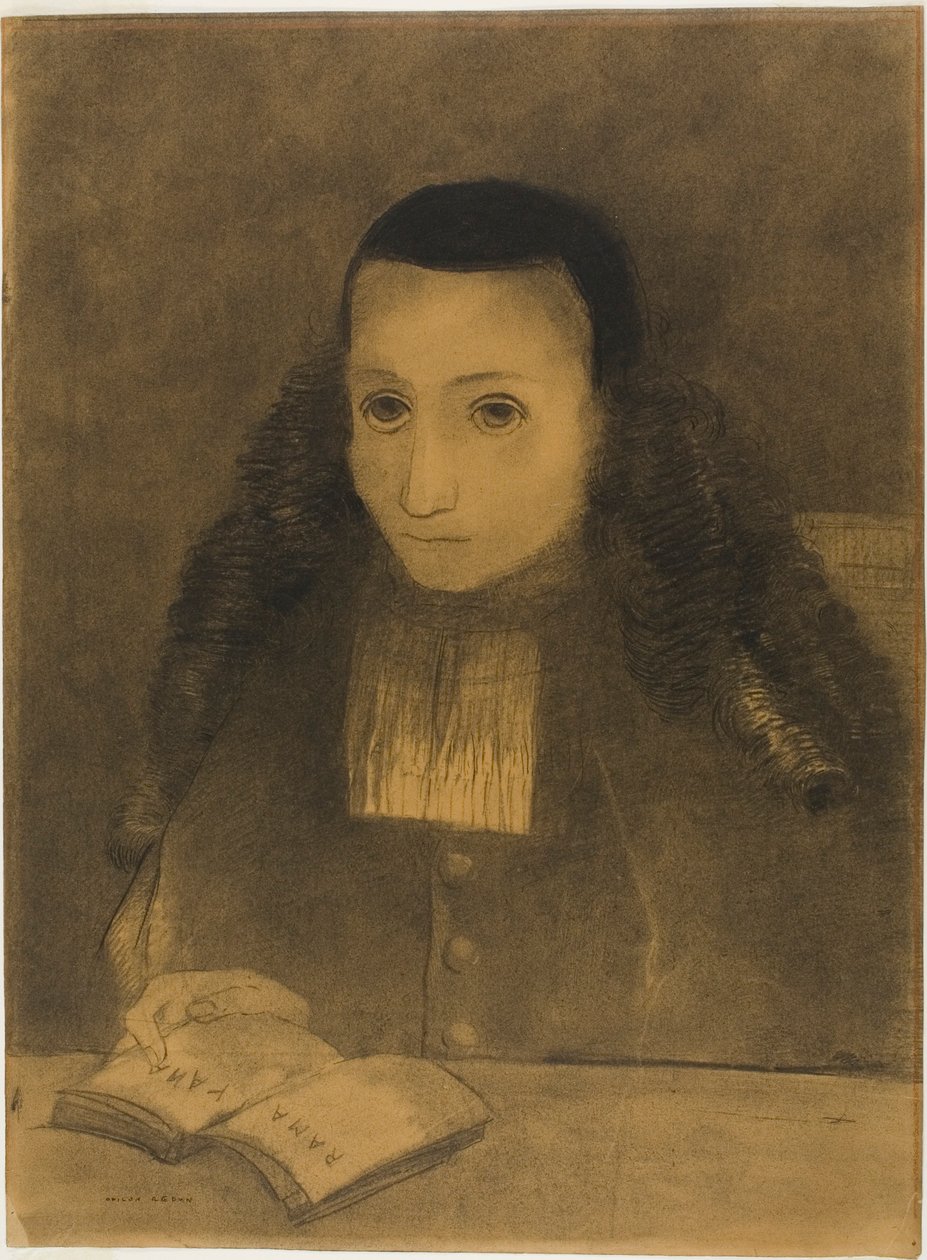 Den lille abbed læser Ramayana af Odilon Redon