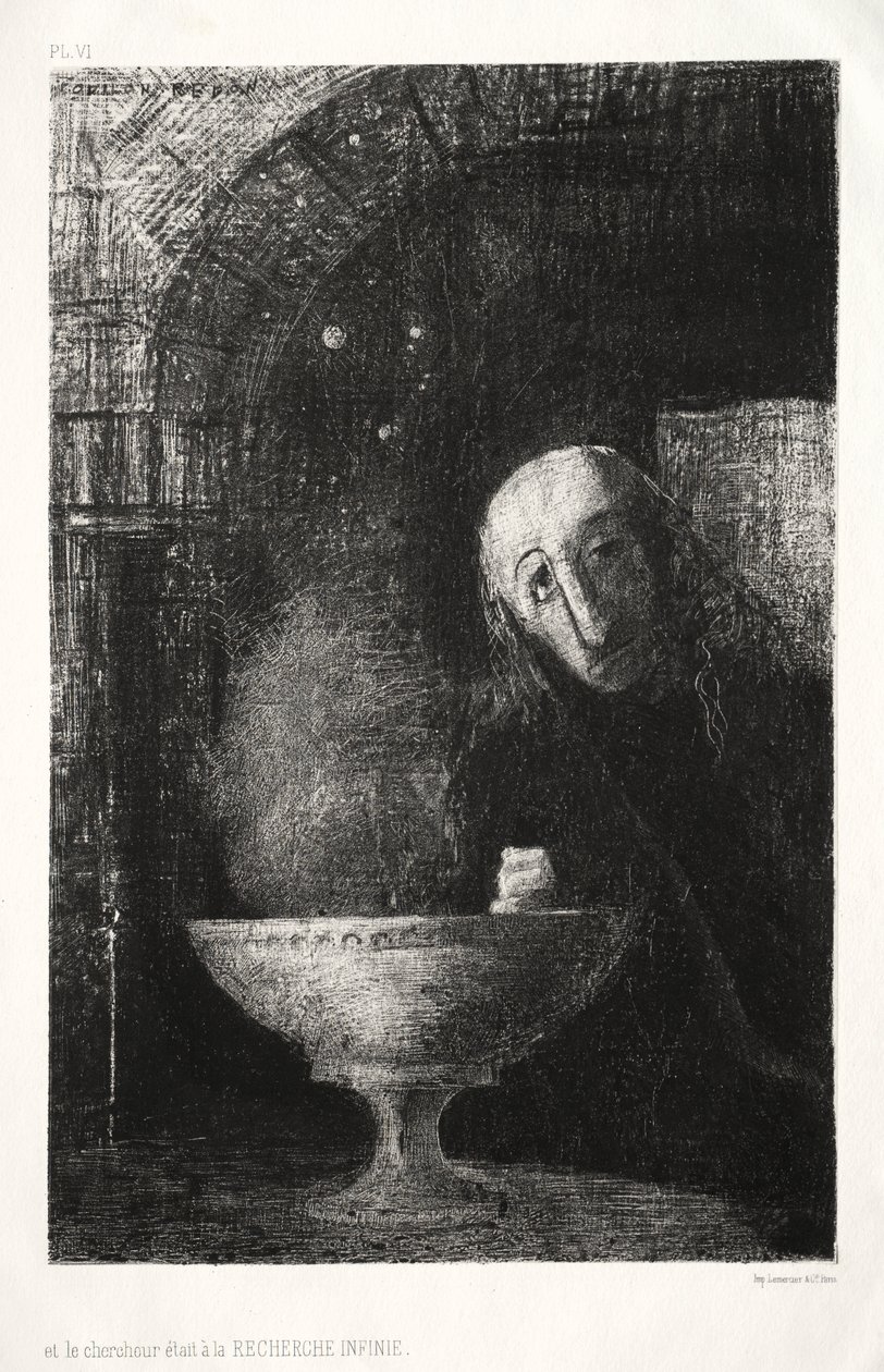 The Night: And the Searcher was Engaged in an Infinite Search, 1886. af Odilon Redon