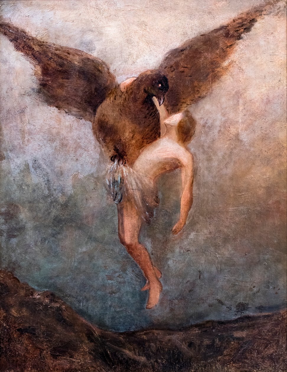 Voldtægten af Ganymedes, ca. 1910 (olie på lærred) af Odilon Redon