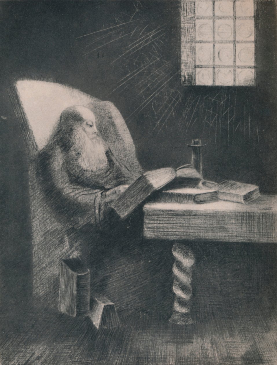 Læseren, ca. 1892, 1946 af Odilon Redon