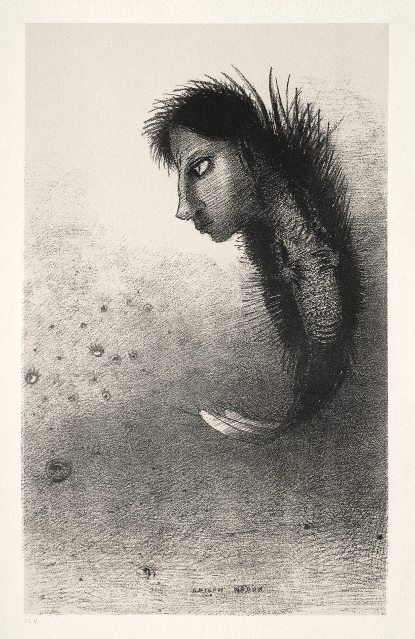The Temptation of Saint Anthony First Series: Then There Appears a Singular Being..., 1888. af Odilon Redon