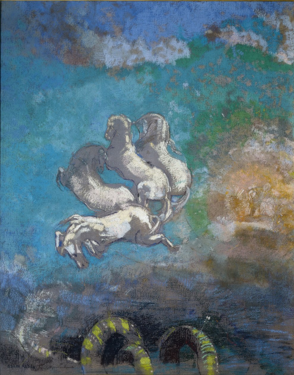 Apollons vogn - Pastel af Odilon Redon