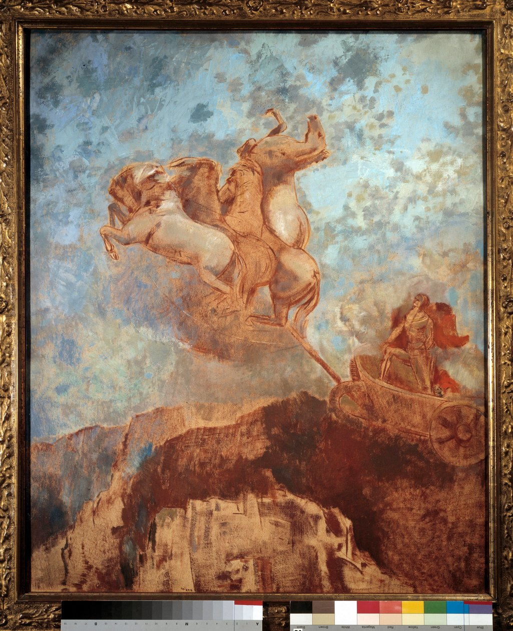 Tanken med Apollo-maleri af Odilon Redon (1840-1916) Bordeaux fra det 19. århundrede, Musee des Beaux Arts af Odilon Redon