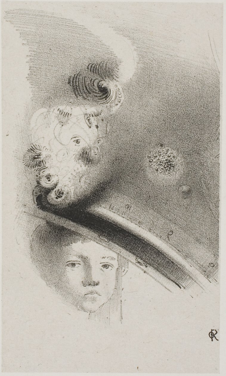 Uden titel prøvelitografi af Odilon Redon