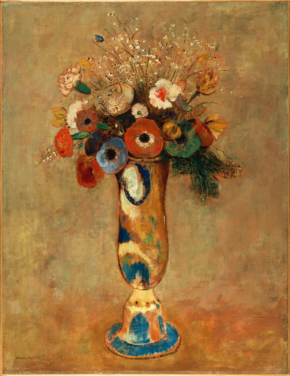Vase med blomster, 1912 af Odilon Redon