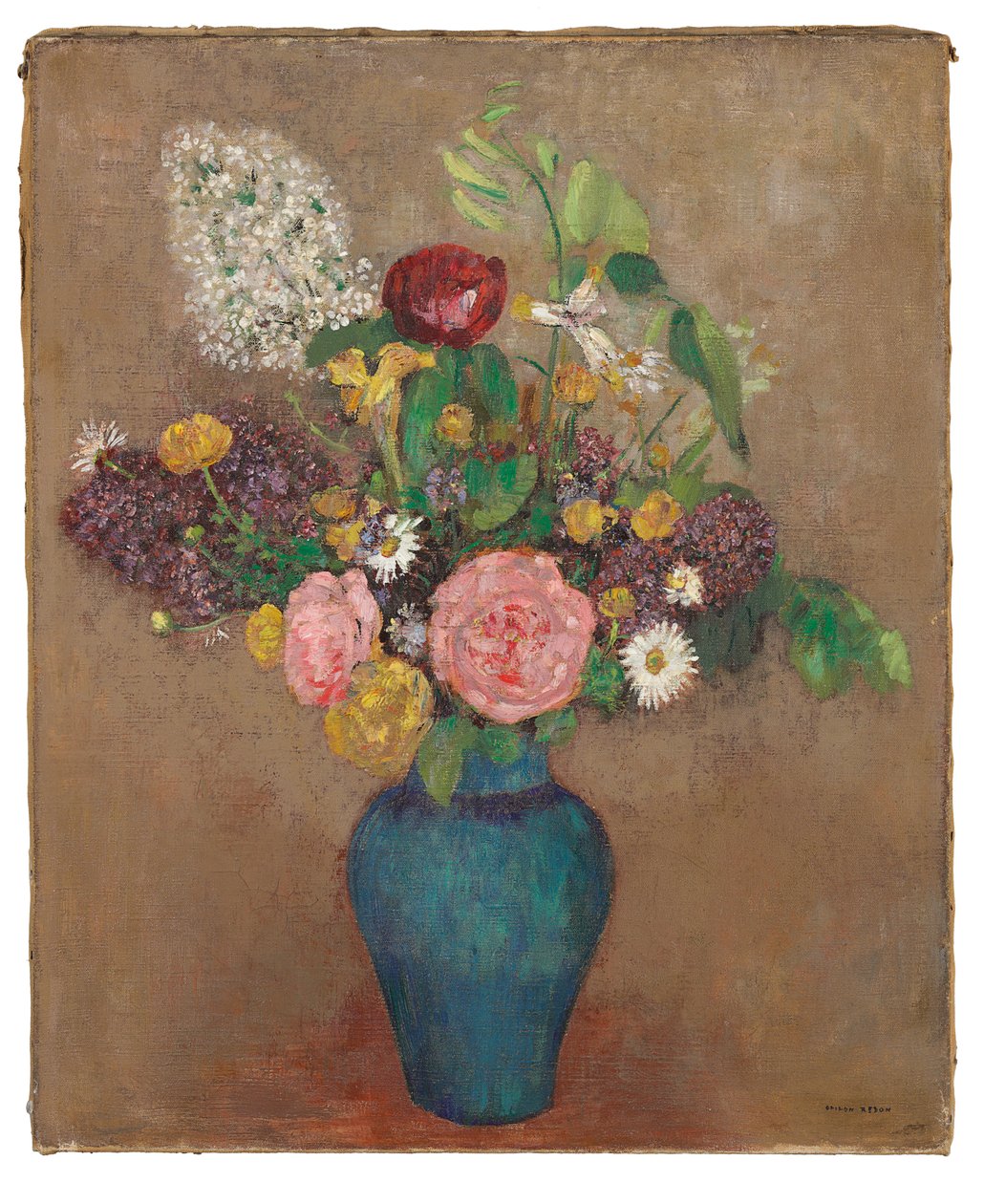 Vase med blomster af Odilon Redon