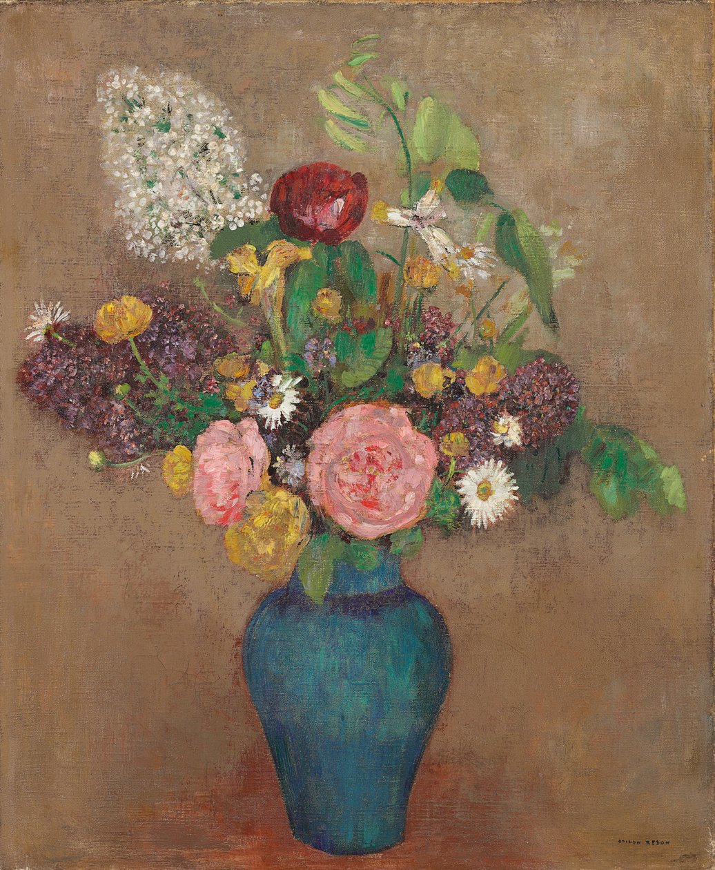 Vase med blomster af Odilon Redon