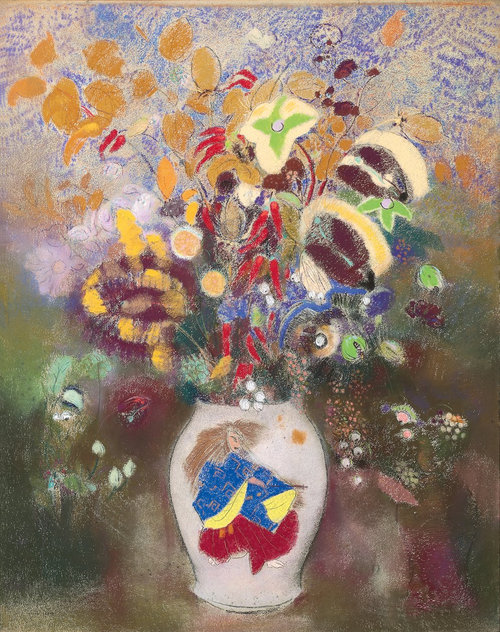 Vase med japansk kriger, 1905-1908 af Odilon Redon