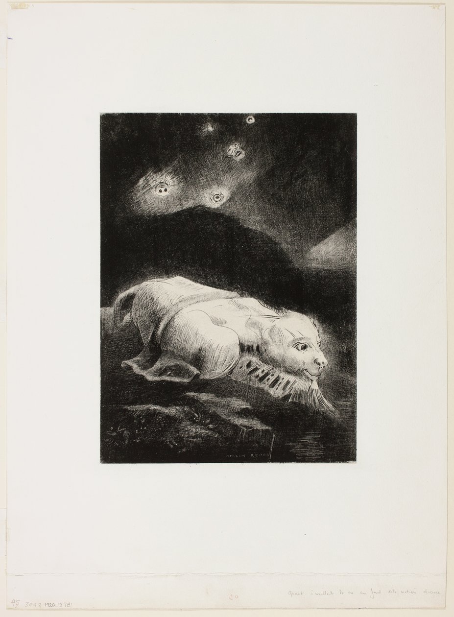 When Life Was Awakening in the Depths of Obscure Matter, plade 1 af 8 fra "Les Origines" af Odilon Redon