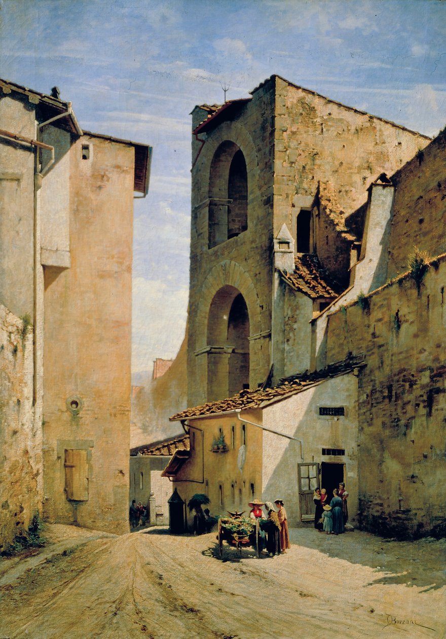 Den antikke Porta a Pinti, ca. 1880 (olie på lærred) af Odoardo Borrani