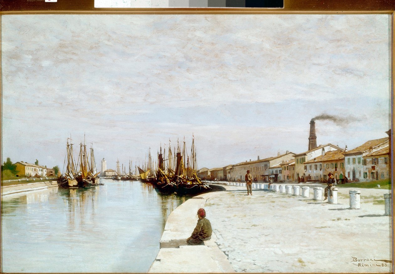 Marina i Rimini (olie på lærred af Odoardo Borrani
