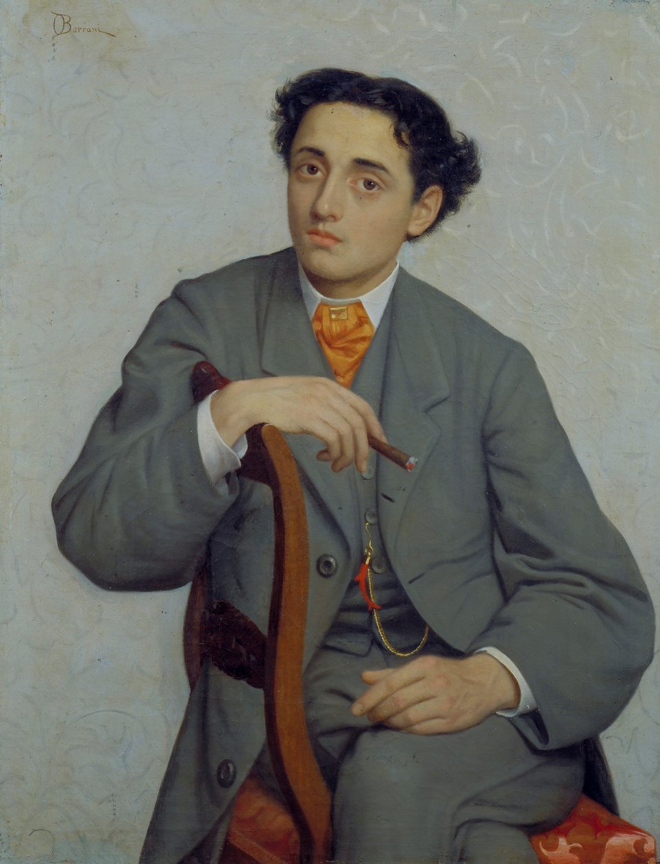 Portræt af en ung mand, ca. 1865-66 (olie på lærred) af Odoardo Borrani