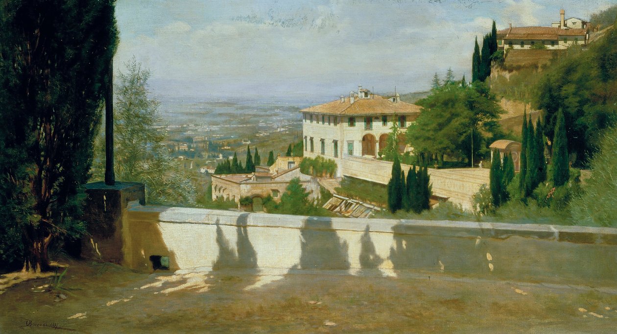 Villa Medici i Fiesole af Odoardo Borrani