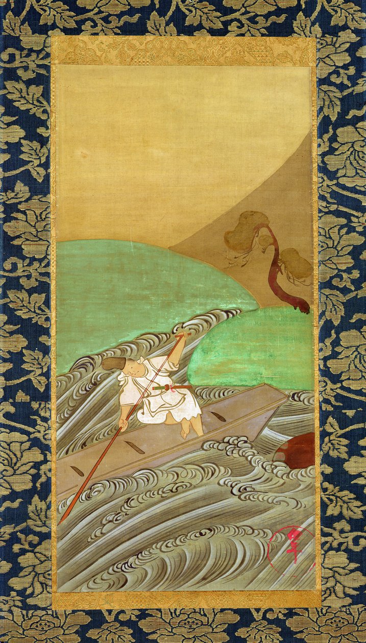 The Boatman (pen og blæk på silke) af Ogata Korin
